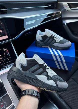Мужские кроссовки adidas nite jogger black gray4 фото