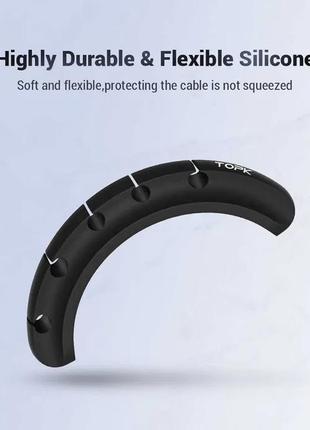Органайзер для кабелів topk, силіконовий стільничний на 5 осередки.3 фото
