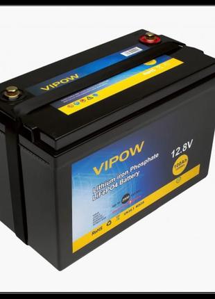 Акумуляторна батарея vipow lifepo4 12.8v 100ah із вбудованою в...