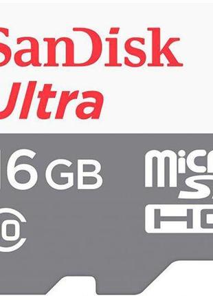 Карта пам'яті з адаптером sandisk micro sdhc 16gb uhs-i sdsqun...