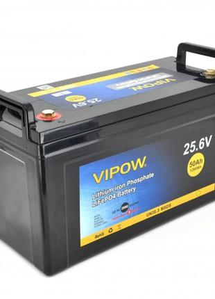 Акумуляторна батарея vipow lifepo4 25.6v 50ah із вбудованою вм...