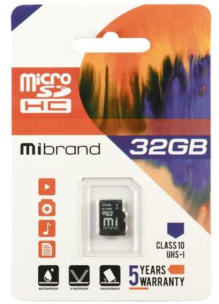 Карта памяти microsdhc mibrand 32 gb сlass 10