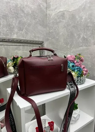 Бордо — стильна, якісна сумка lady bags на два відділення з двома знімними ременями2 фото