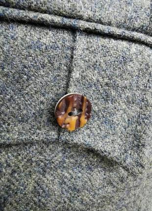 Шерстяной пиджак жакет шотландия шерсть с погонами мужской5 фото