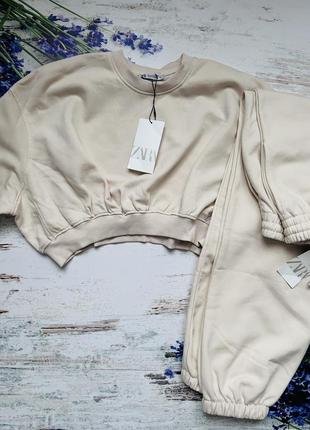 В наявності! костюм (джогери (штани) + світшот (худі) zara, колекція 2024, розмір м8 фото