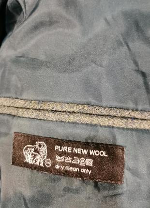 Шерстяной пиджак жакет шотландия шерсть с погонами мужской8 фото
