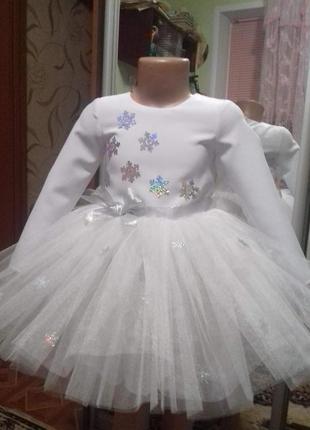 Платье  снежинка  нарядное  детское