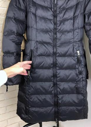 Чёрный пуховик пальто курточка парка с капюшоном benetton6 фото