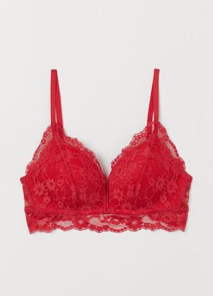 Бюстгальтер h&amp;m soft-cup lace push-up bra 70c 32c