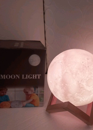 Світильник-нічник місяць різнобарвна на акумуляторі 3d moon light