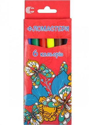 Фломастер 6 кольорів «картон» «с»