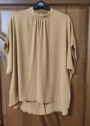 Летняя блуза горчичного цвета р.52-54/eur441 фото