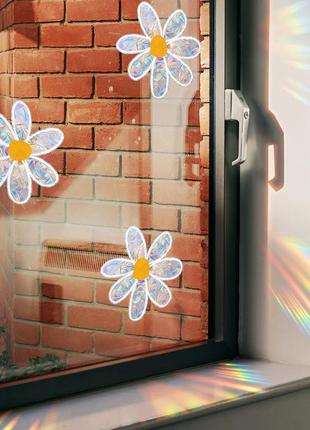 Наліпки сонцелови на вікно квіти маргаритки fk0543 фото