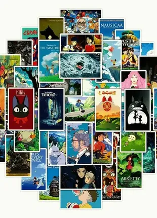 Наклейки стикеры из аниме фильмов хаяо миядзаки hayao miyazaki 50 шт.