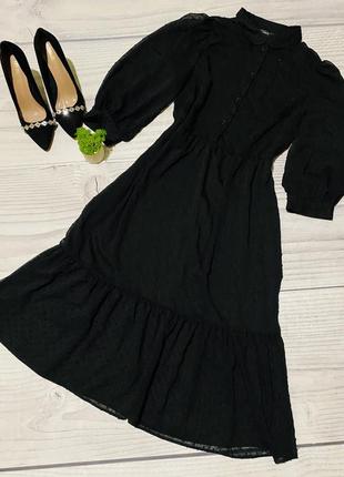 Платье миди волан