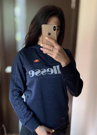 Женское худи ellesse синяя кофта свитшот толстовка с капюшоном элис