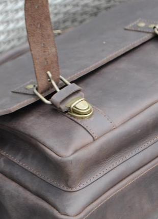 Мужская кожаная сумка-портфель3 фото