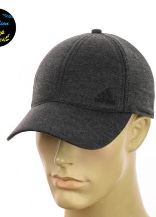 ● закрытая мужская кепка на резинке adidas / адидас one-size - темно-серый ●