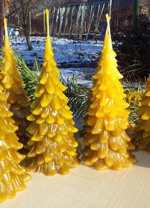 Свічка воскова "ялинка"; подарунок, сувенір на різдво, новий рік