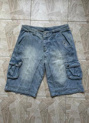 Шорты hype retro rap 90s y2k no fear vintage denim jeans shorts m