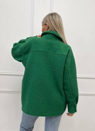 Куртка-рубашка букле зеленый 42-524 фото