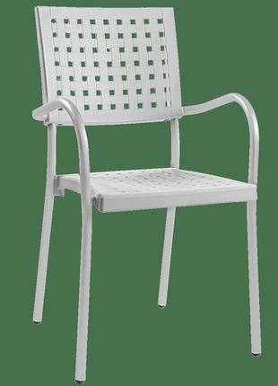 Кресло papatya karea біле, база алюминий