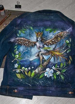 Ручная роспись одежды, джинсовка, пиджак2 фото