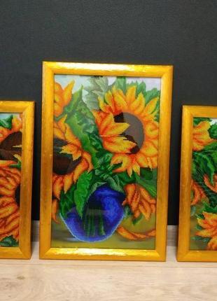 Триптих (три картини) соняшники3 фото