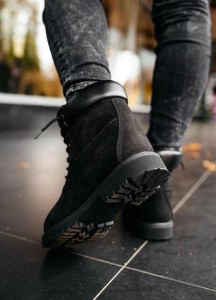 Зимние женские, мужские ботинки на меху timberland черные (тимберленд, черевики)5 фото