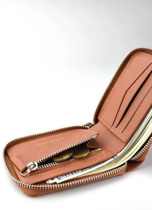 Шкіряний жіночий гаманець, жіночий гаманець зі шкіри, гаманець на блискавці, подарунок жінкі5 фото