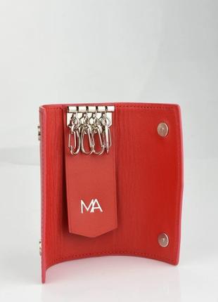 Кожаная ключница, красная ключница, подарок жене, подарок начальнице, подарок на 8 марта1 фото