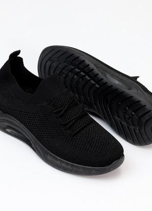 Легкі еластичні текстильні чорні кросівки must have на кожен день5 фото