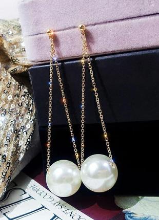 Довгі сережки гвоздики великий перли, довгі висячі сережки срібло10 фото