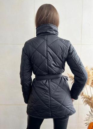 Куртка осінь ат з плащової тканини лаке, чорний2 фото
