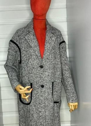 Жіноче пальто oversize з твіду 5-832 ан5 фото