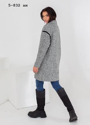 Жіноче пальто oversize з твіду 5-832 ан8 фото
