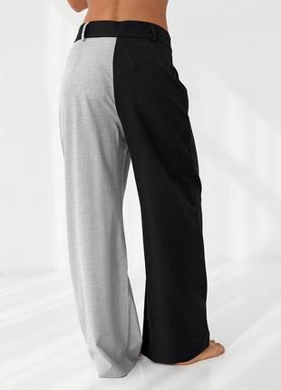 Двоколірні штани з бічним гульфиком perry — сірий колір, m (є ...2 фото