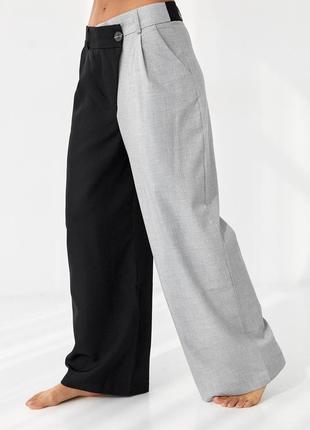 Двоколірні штани з бічним гульфиком perry — сірий колір, m (є ...5 фото