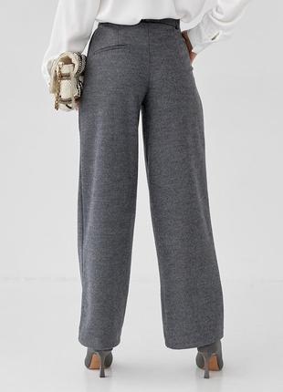 Жіночі теплі штани прямого крою — сірий колір, m (є розміри) l2 фото