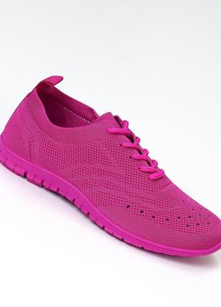 Літні текстильні тканинні жіночі яскраві рожеві кросівки7 фото
