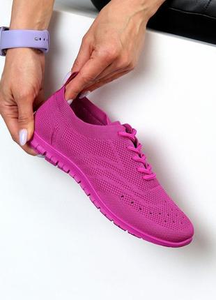 Літні текстильні тканинні жіночі яскраві рожеві кросівки9 фото