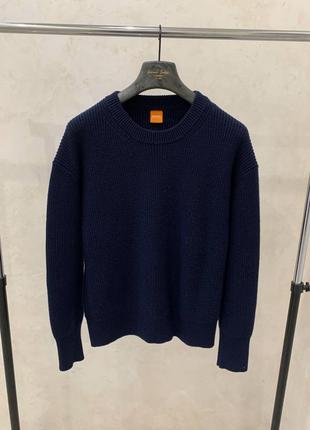 Светр hugo boss синій джемпер світшот базовий