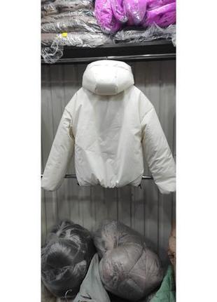 Куртка осінь-зима ат з тканини меморі, айворі2 фото