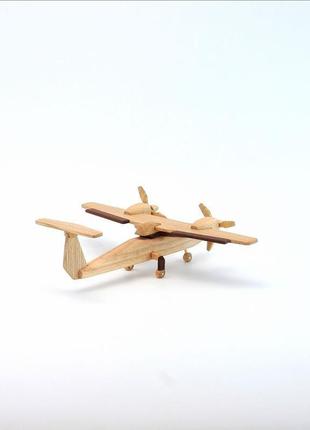Деревянная игрушка - самолёт -  "inlaid case"2 фото