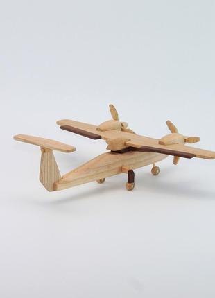 Деревянная игрушка - самолёт -  "inlaid case"7 фото