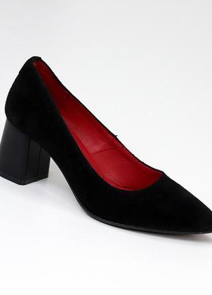 Класичні замшеві жіночі туфлі натуральна замша звужений носок ...