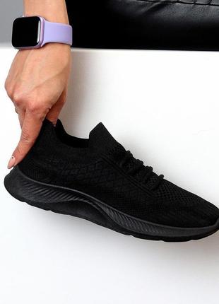 Легкі текстильні жіночі літні чорні кросівки, колір на вибір10 фото