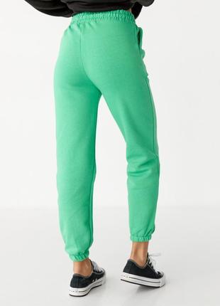 Теплі спортивні штани-джогери — салатовий колір, s (є розміри)2 фото