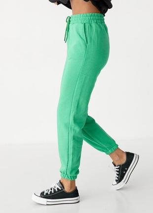 Теплі спортивні штани-джогери — салатовий колір, s (є розміри)5 фото
