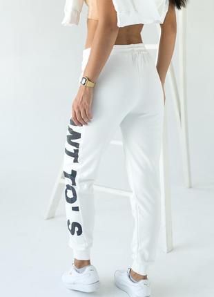 Спортивні джогери з гарним написом lurex — білий колір, l (є р...2 фото